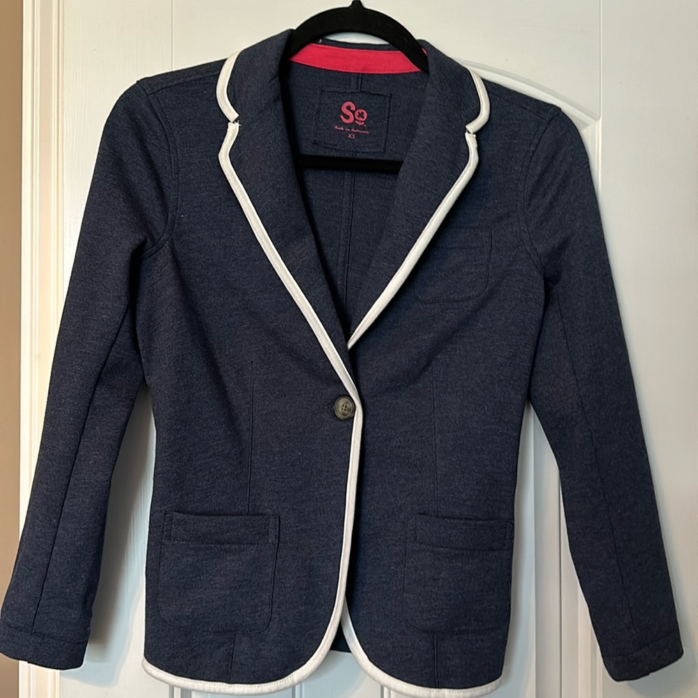 Blue Blazer with White trim